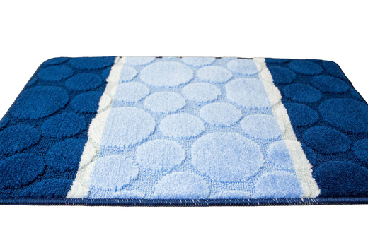 Komplet 2-częściowy Łazienkowy Siena Blue Niebieski Kropki Paski