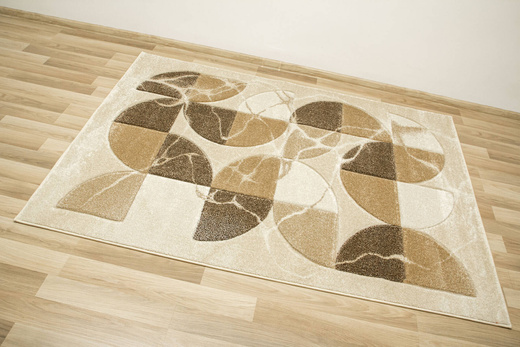 Dywan Amelia A472A cream/beige Beżowy Brązowy Półkola Marmur Drugi Gatunek