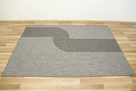 Dywan Dwustronny Sznurkowy Brussels 205631/11020 night silver Szary Grafit Fala Outdoor