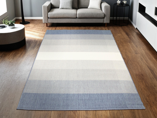 Dywan Dwustronny Sznurkowy Brussels 205248/10310 Ocean Niebieski Krem Pasy Outdoor