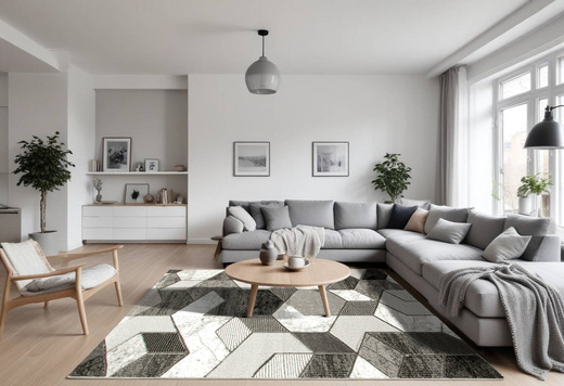 Dywan Amelia B101B grey/d.grey Szary Biały Geometria