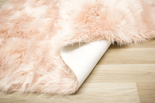 Dywan Skóra Róż Lśniący Shaggy