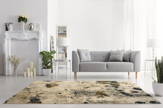 Wełniany Dywan Isfahan Clario Krem Marmur Terrazzo Beż