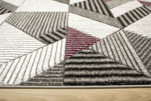 Dywan Amelia A632A grey/purple Szary Fiolet Linie Paski Kreski