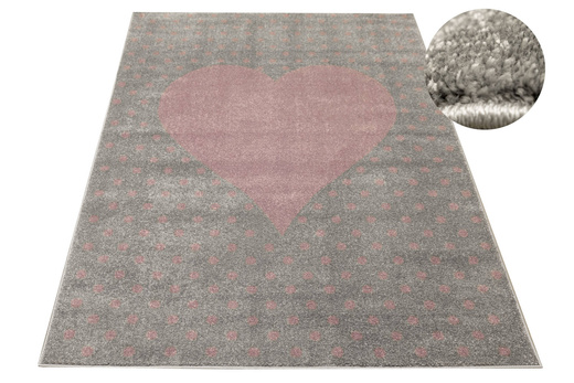 Dywan Dziecięcy Lima G930A l.grey/lila Szary Fiolet Serce
