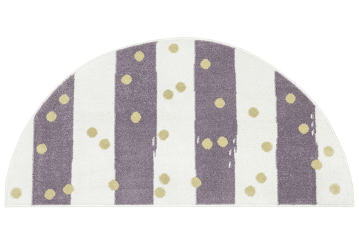 Dywan Półokrągły Dziecięcy Lima M044A cream/lila Fiolet Krem Zloty Paski