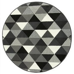 Okrągły Dywan Luna 503430/56911 trójkąty grey