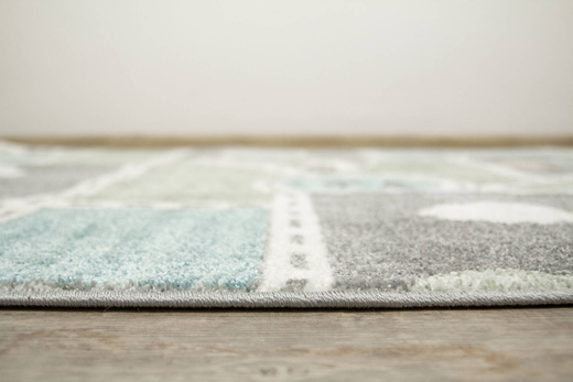 Wykładzina Dziecięca Lima C262A l.grey/green Uliczki Pastelowy Turkus Miętowy szerokość 4 m