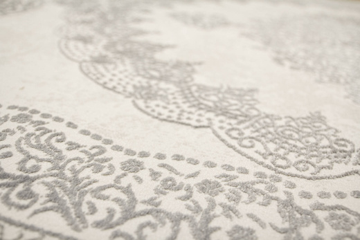 Lśniący Dywan Allora Plus F345A grey Srebrzysty Szary Ornament