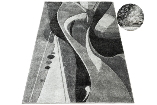 Dywan Kandy N402A m.grey/antraci Fale Abstrakcja Szary Grafit Fryz