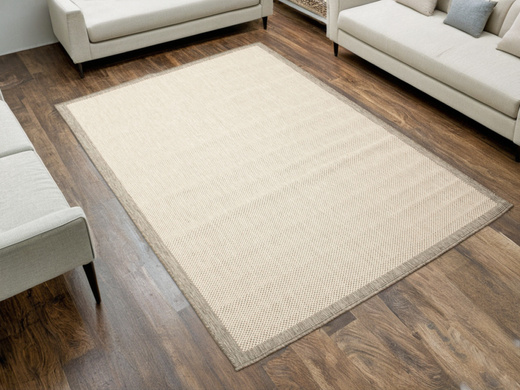 Dywan Dwustronny Sznurkowy Brussels 205014/10010 Silver Romby Kratka Outdoor