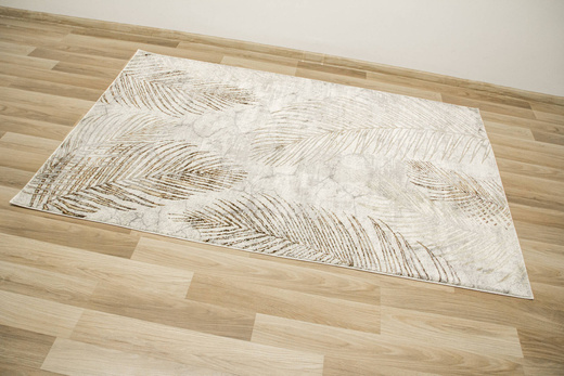 Dywan Modena 5297 bone/l.brown Krem Brąz Szary Liście Palm Marmur