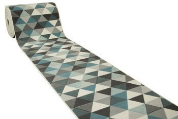 Chodnik Luna 503430/95832 Trójkąty Niebieski Szary Kremowy szerokość 90 cm