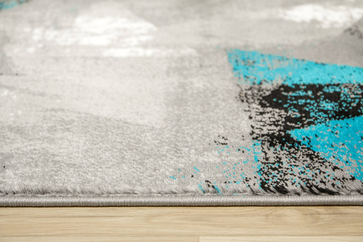 Chodnik Victoria B885Ad.g Trójkąty Turkus Szary Przecierany szerokość 80 cm