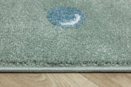 Dywan Dziecięcy C275b green/cream Zieleń Kropki Bańki