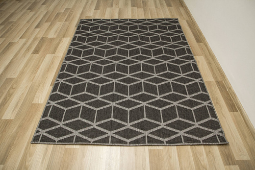 Dywan Dwustronny Sznurkowy Brussels 205178/11020 night Night Antracyt Szary Romby Outdoor