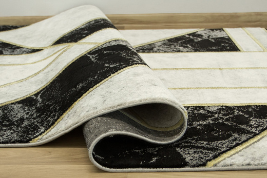 Dywan Diamond K4423G Geometryczny złote kreski