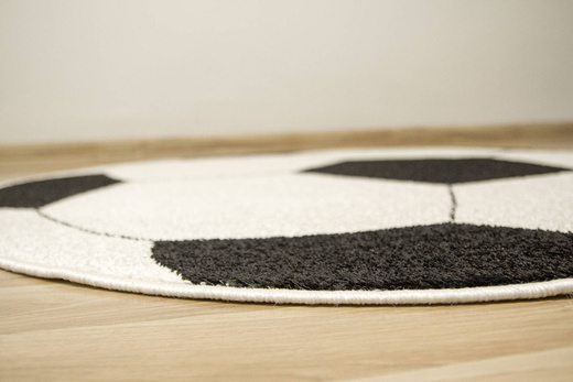 Okrągły Dywan Weliro Piłka Czarny Krem
