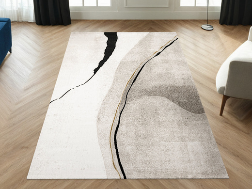 Dywan Kashmir KR143S Vizon/Black Marmur Czarny Złoty Abstrakcja