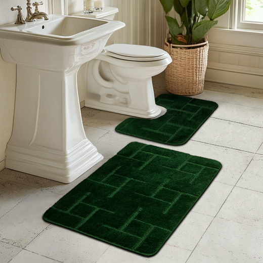 Komplet 2-częściowy Łazienkowy Teramo Green Butelkowa Zieleń