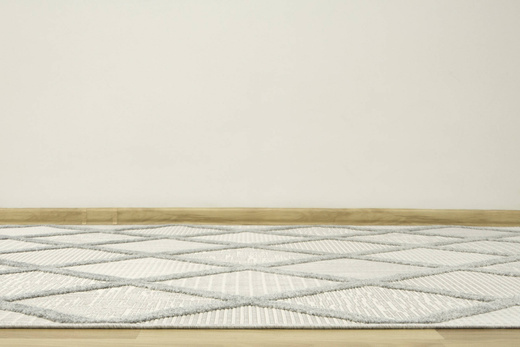 Dywan Sznurkowy Stella D413A l.grey/d.grey Romby Szary Srebrny Krem