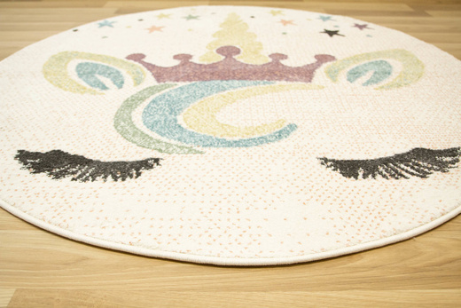 Okrągły Dywan Lima B070A cream/rose Jednorożec Krem