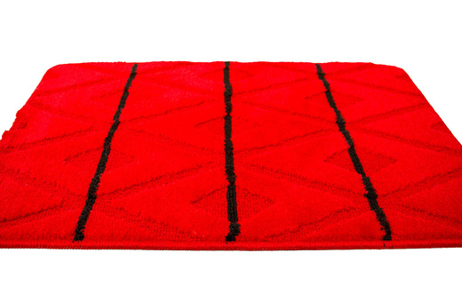 Komplet 2-częściowy Łazienkowy Palma Red Czerwony Czarny Romby