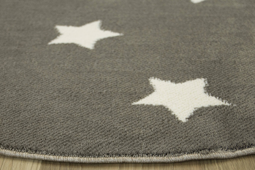 Okrągły dywan Karo 6066A white/mink 31 Szarobrązowy Krem Gwiazdki