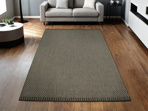 Dywan Dwustronny Sznurkowy Brussels 205668/10110 Night Antracyt Krem Romby Kratka Outdoor