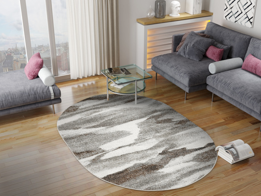 Dywan Owalny Ponte N282A l.grey/d.greyO Szary Brąz