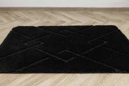 Dywanik Łazienkowy Antypoślizgowy Moreno Black Czarny Romby