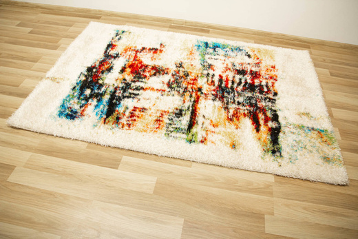 Dywan Shaggy Puffy P643 Beige/Yellow Abstrakcja