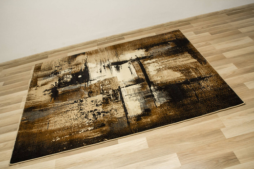 Dywan Super Rose 7657A Black/Beige Brąz Beż Czarny Tynk Abstrakcja