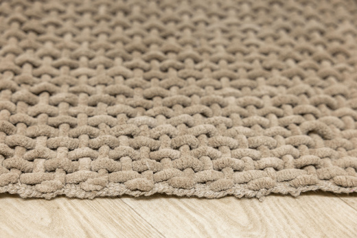 Bawełniany Dywanik Chodniczek Moko Jasny Brąz Gruby Splot