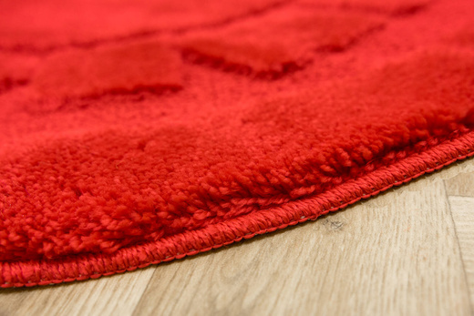 Dywanik Okrągły Łazienkowy Antypoślizgowy Ocean Czerwony