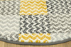 Okrągły Dywan Luna 503568/89935 Patchwork Szary Żółty Musztardowy