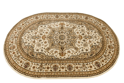 Owalny Dywan Super Rose 3792A cream/cream O Ornament Kwiaty Krem Beż