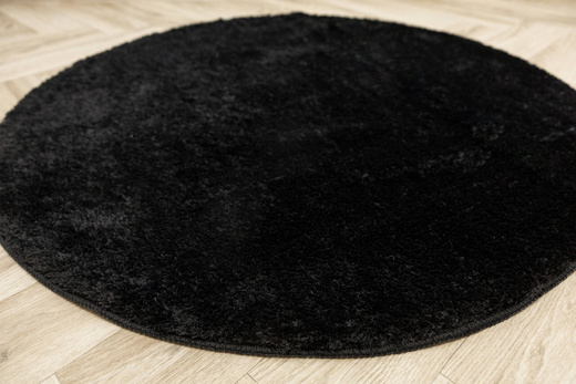 Dywan Okrągły Shaggy Antypoślizgowy Malmo Czarny