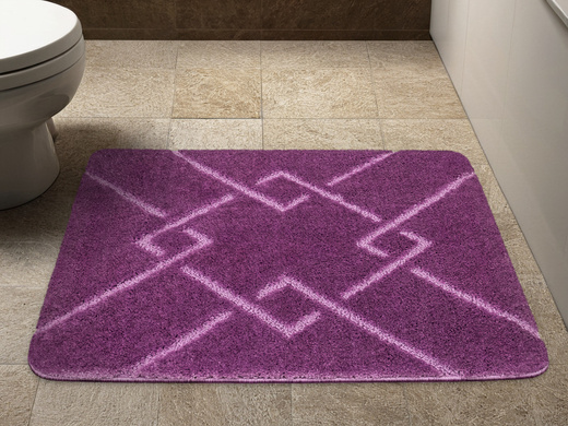 Dywanik Łazienkowy Antypoślizgowy Moreno Violet Fioletowy Romby