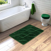 Dywanik Łazienkowy Antypoślizgowy Ivona Dark Green Butelkowa Zieleń Linie