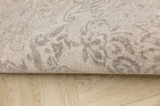 Wełniany Dywan Agnella Agnus Berien Bialy Ornament Beż Krem Szary