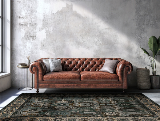 Wełniany Dywan Dywilan Superior Oman Dark Blue Ornament