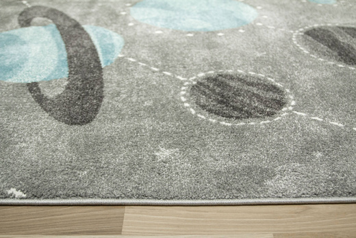 Dywan Lima F495A l.grey/blue Pastelowy Szary Niebieski Planety