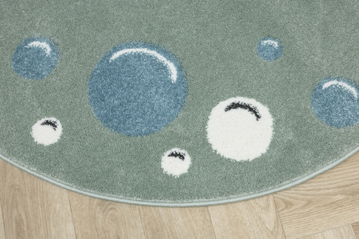 Okrągły Dywan Lima M041A green/cream Zieony Krem Banieczki