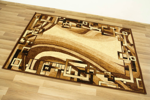 Dywan GOLD 355/12 Fale Geometria Brąz Beż
