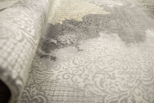 Dywan Galeria GL080G grey/grey Szary Złoty Rozeta