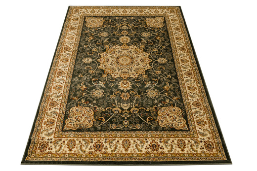 Dywan Super Rose D373A d.green/cream Ornament Medalion Zieleń