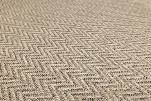 Okrągły Dywan Sznurkowy Patio 5007/170 Nature Beż Brąz Jodełka Zygzaki Outdoor