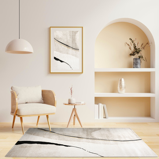 Dywan Kashmir KR143S Vizon/Black Marmur Czarny Złoty Abstrakcja