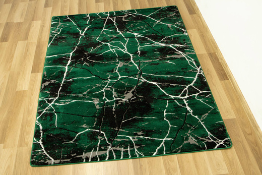 Dywan Diamond K8716Z Green Butelkowa Zieleń Srebrny Marmur